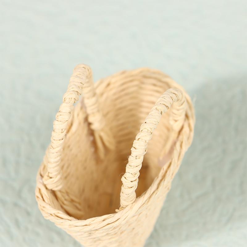 Мини милый кукольный домик из ротанга, плетеная вручную корзина, милые игрушки, куклы, миниатюрное украшение