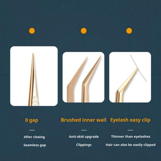 5 шт. пинцетов для наращивания ресниц из нержавеющей стали, точные прямые пинцеты с резным кончиком из волокна, профессиональные пинцеты для ресниц