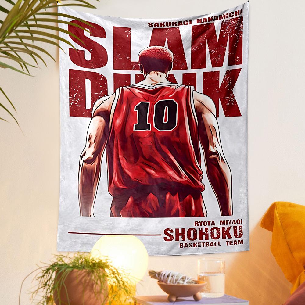 Wall Hanging Tapestry - Slam Dunk Sakuragi Hanamichi Shohoku #10 Basketball Anime Poster for Gift to Fans