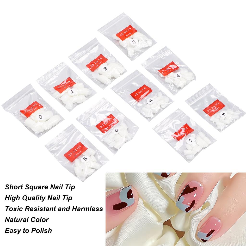 500 шт. короткие квадратные ногти DIY Art маникюр салон полное покрытие накладные ногти для женщин натуральные