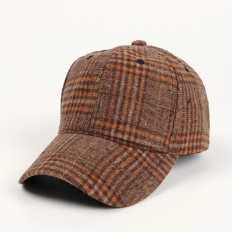 Vintage Plaid Adjustable Baseball Cap, Polyester Knit Fabric, Lightweight, Hand Washable, with Adjustable Closure for Women, Christmas Occasion Themed