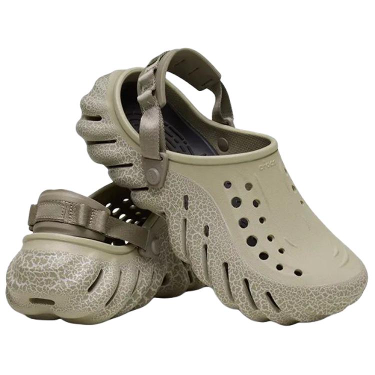 Crocs Echo Bobo Stone Универсальные повседневные клоги Унисекс Клоги Серо-коричневые 211630-0LJ