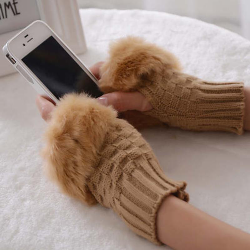 20201Pair Warmer Fingerless Gloves Women Winter Warm Gloves Hand Wrist Women Mitten Gloves