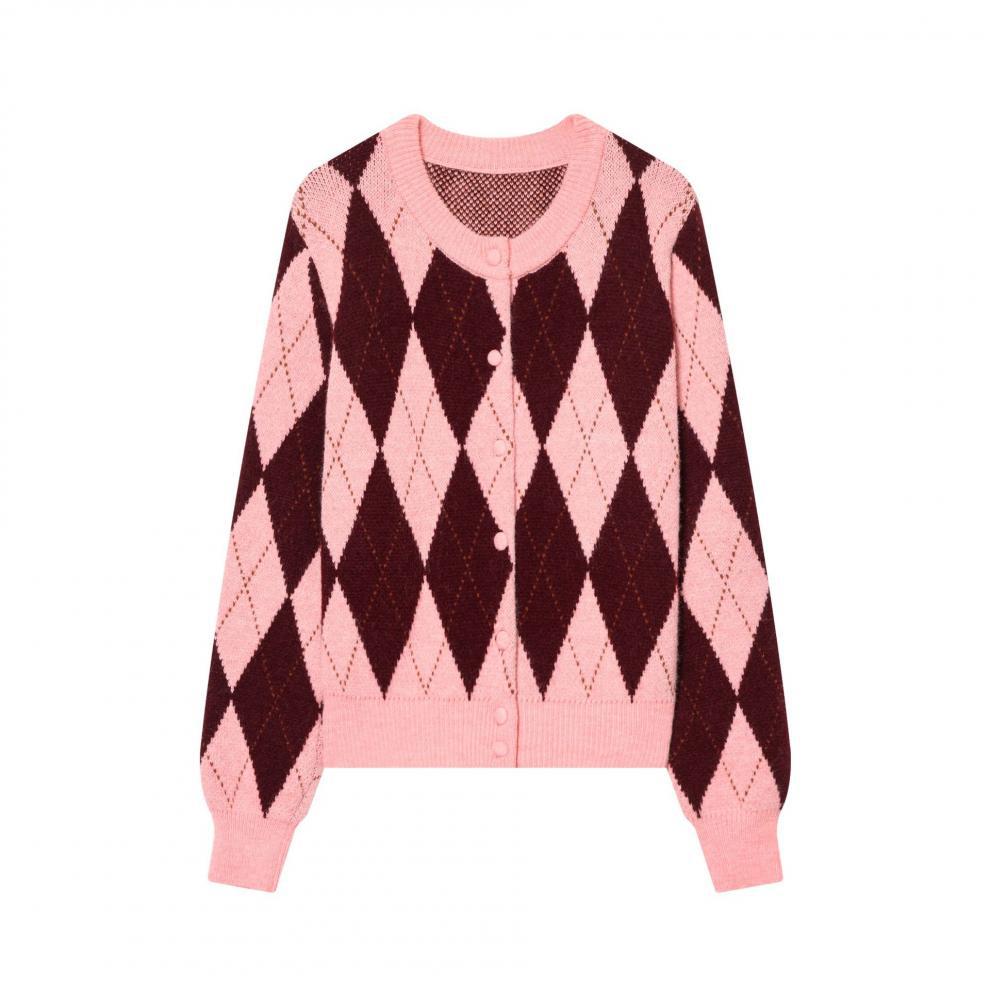 European and American style, new women's clothing, fashionable, versatile, cross-border temperament single-breasted knitted jacket
