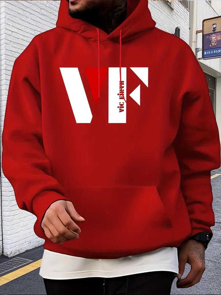 Hoodie - Royal Blue Pullover Sweatshirt with Bold VF Lettering