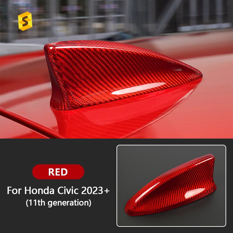 Shasha Carbon Fiber Exterior Accessories for Honda Civic 11th Carbon Fiber Car Radio Antenna