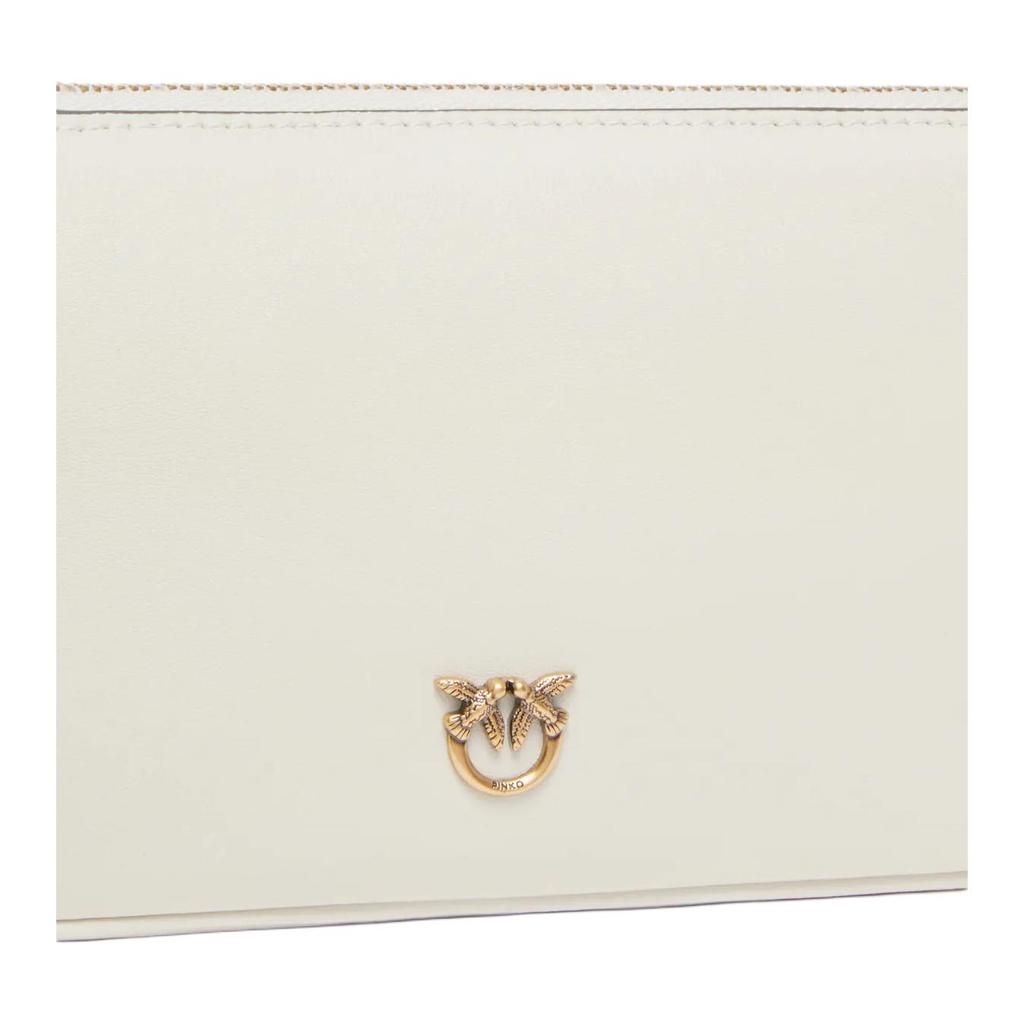 PINKO Half Moon Love Birds Logo Commuter Casual Mini Shoulder Crossbody Bag Women bags Beige 105069-A0QO-Z14Q