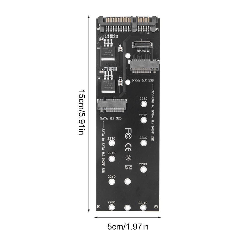 M.2 SSD To Sata Adapter Card Dual Protocol Adapter Card NVMe M.2 NGFF To SFF-8611 Expansion Card Fit for PC Desktop Mainboard