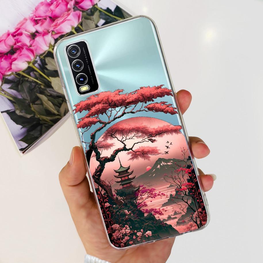 Для Vivo Y11s Y12s Чехол V2028 V2026 V2033 Популярный Цветок Прозрачная Силиконовая Задняя Крышка Для Vivo Y20 Y20i Y20s V2029 V2027 V2032 Funda