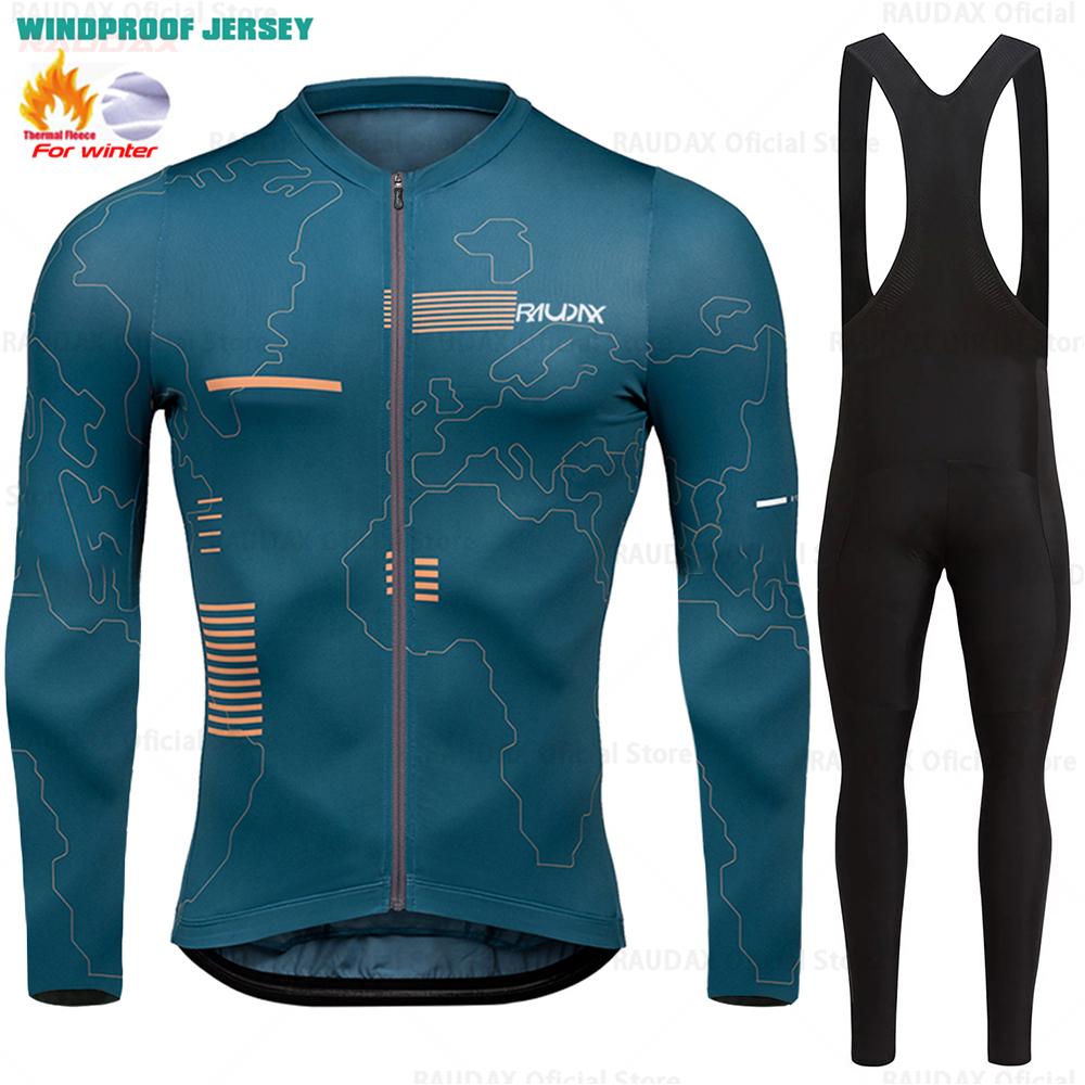 2026 Winter Velvet Warm Cycling Suit Set Thermal Fleece Clothing Sets Top Cycling Jersey Sport Bike MTB Riding Clothing Warm Jackets for Man