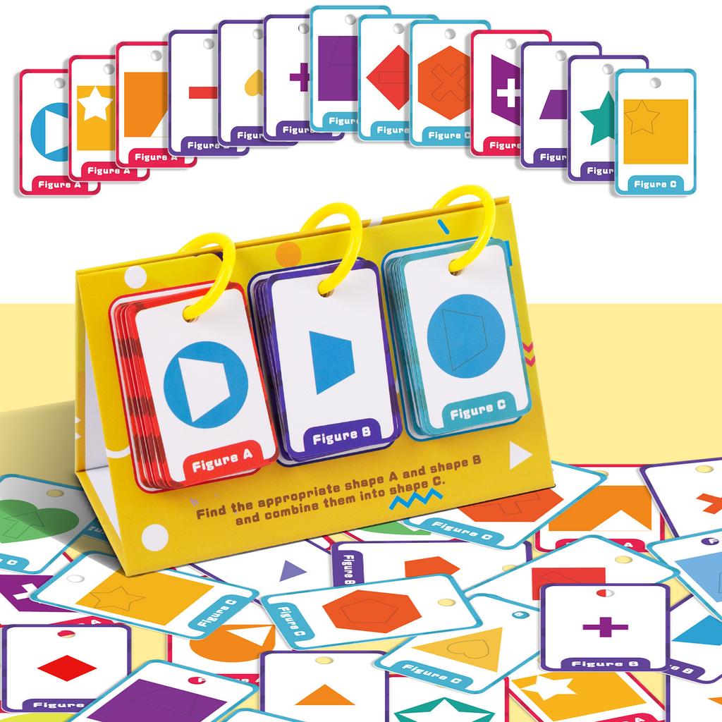 60 Graphic Combination Desktop Education Cards Color Enlightenment Graphic Combination Cognitive Card Parent-Child Interaction