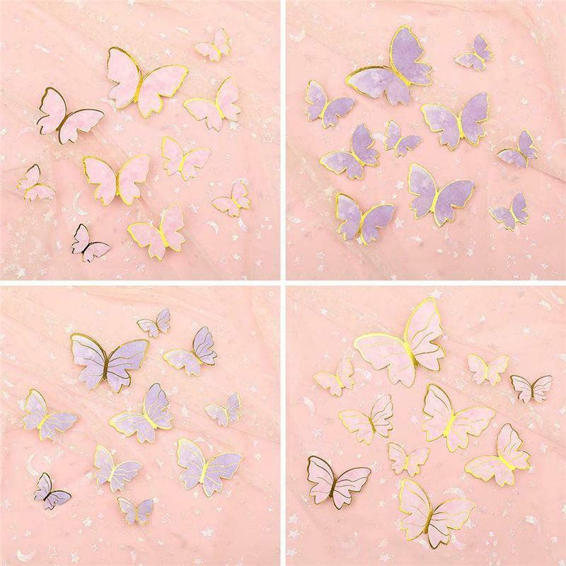 10 шт. бабочки, флаги, украшения для торта своими руками, украшения для кексов, для детей, девочек, с днем рождения, свадьбы, вечеринки, детского душа, выпечки, украшения