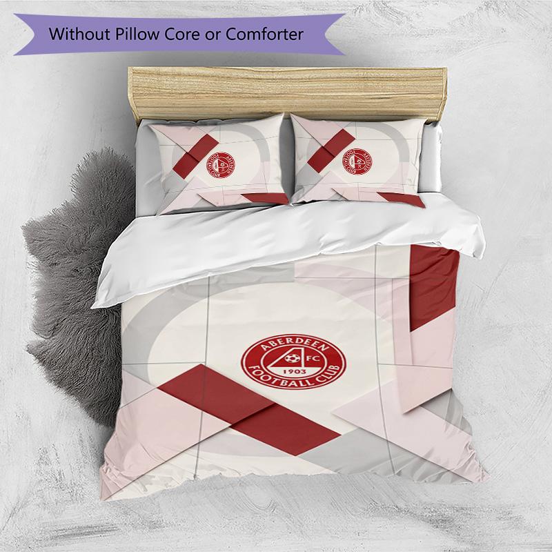 Aberdeen FC Printed 3PCS Bedding Set Breathable Duvet Cover with Pillowcases Decorative Bed Linen for Bedroom Home