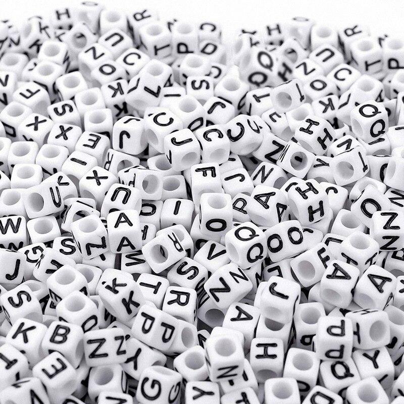 200 шт. Смешанные акриловые бусины с буквами, круглые плоские бусины-разделители с алфавитом для изготовления украшений, ручная работа, DIY, браслет, ожерелье