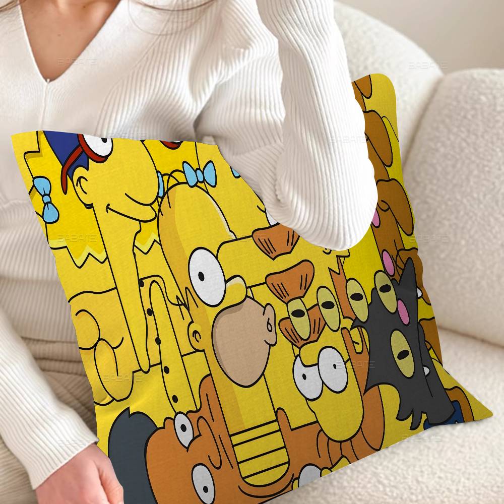 Cartoon The S-Simpsons Cushion Cover Pillow Cover Decor Pillowcase Printed Cushion Case For Couch