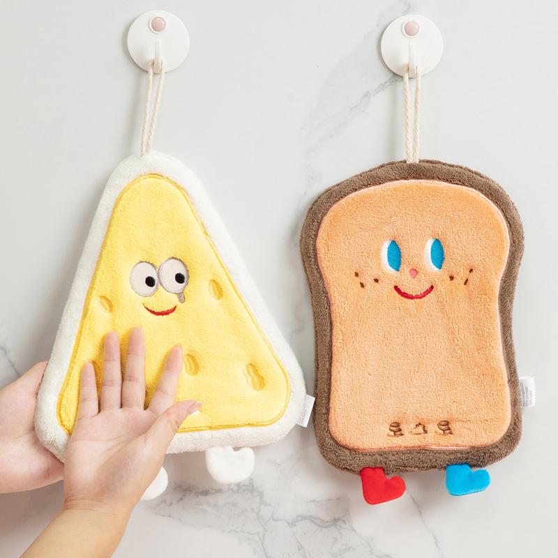 Kawaii Hand Towel Absorbent Hanging Towels Kitchen Cleanning Cloth Bathroom Handkerchief Cartoon Hand Towels for Kitchen