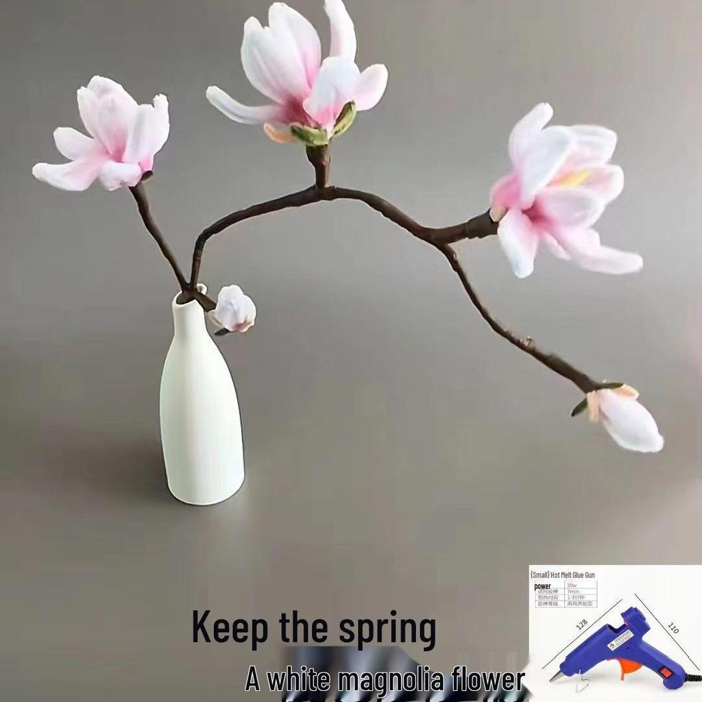 DIY Magnolia Bouquet Kit - Handwoven Potted Plant Ornament, Perfect Gift for Mother's Day or Housewarming