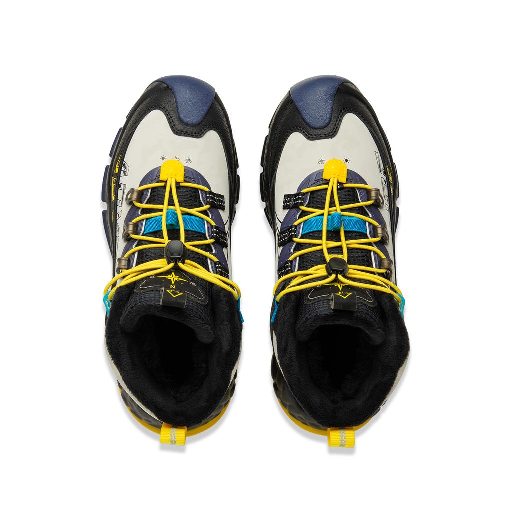 Li Ning Детская уличная серия Нескользящие Износостойкие Амортизирующие Теплые Флисовые Детские Уличные Ботинки Детская Обувь Черные YKEU002-31