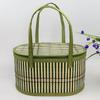 Ручная эллиптическая бамбуковая корзина в пасторальном стиле для мелочей и закусок. Для улицы
