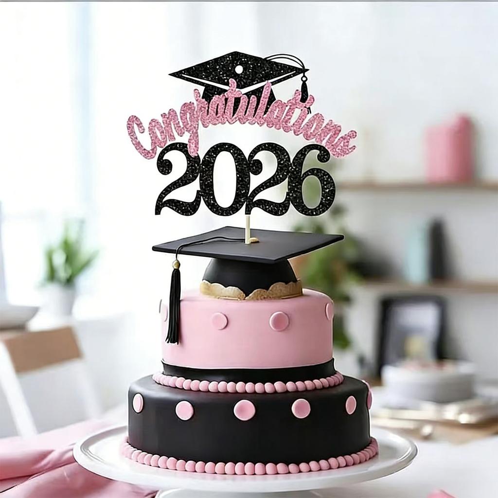 Принадлежности для выпускного 2026 года 4 шт. Топперы для торта Из бумажных материалов Дизайн Бумага Вставки для выпускного торта