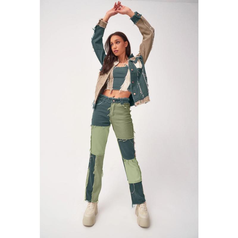 Женские джинсы большого размера, смешанные цвета, с высокой талией, обтягивающие бедра, прямые джинсы