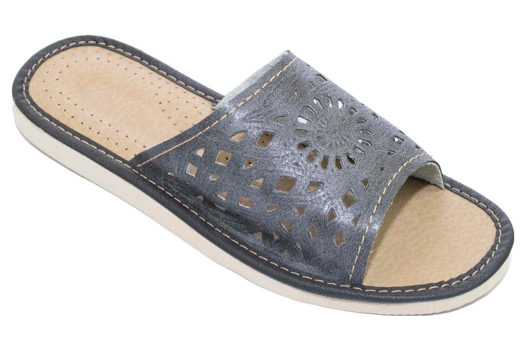 Gray women's slippers "Rozeta", comfortable women's slippers 41
