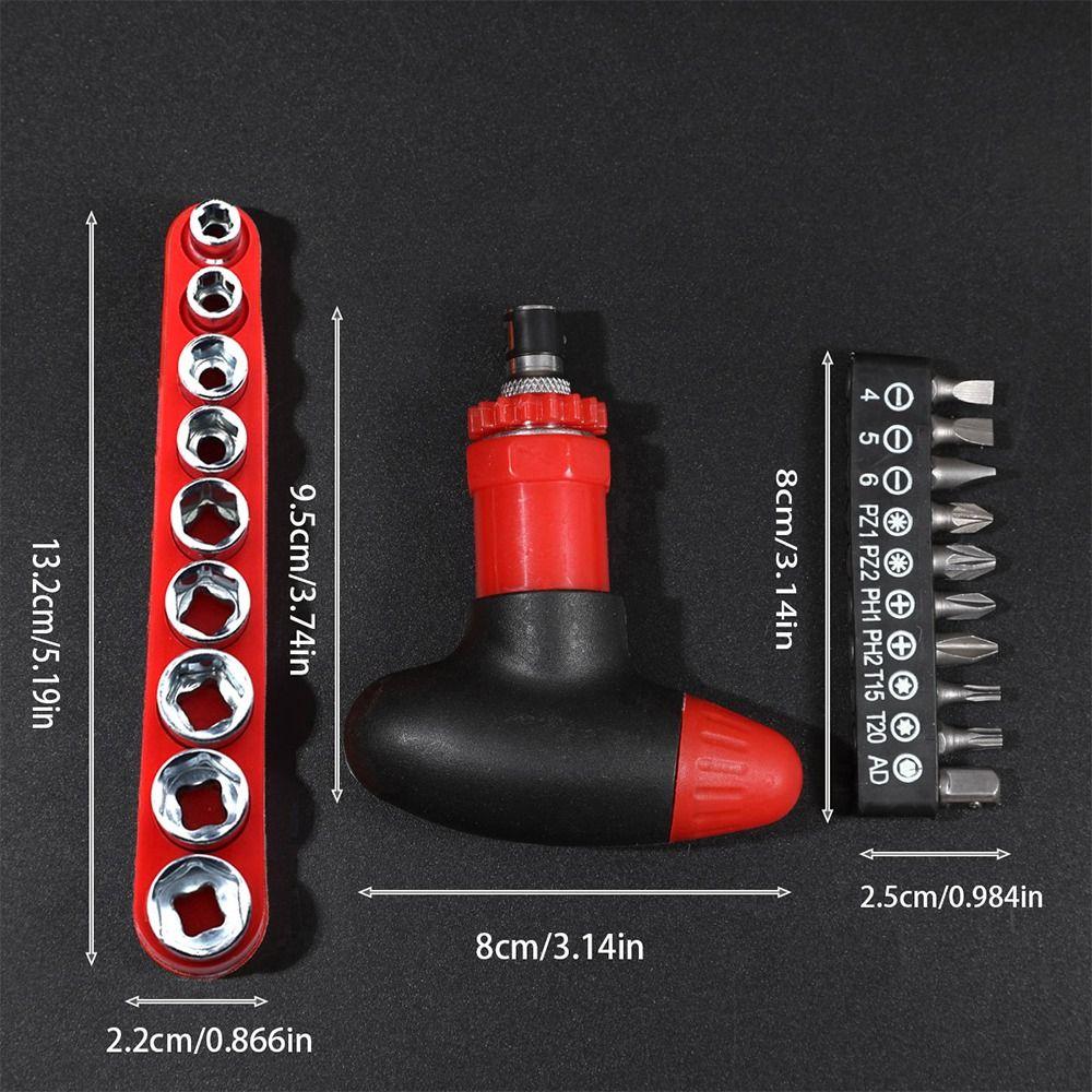 T Type Ratchet Screwdriver Rotate Forward Reverse Fast Screw Driver Bit Maintenance Tool