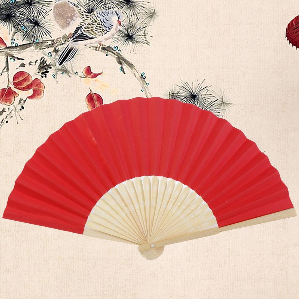 Свадебный складной однотонный в китайском стиле реквизит для фото инструмент танцевальный веер ручной веер складной бумажный веер