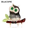 Fashion Big Eyes Owl Shape Brooch Enamel Gold Color Parrots Brooches Women Kids Suit Coat Bag Accessories Scarf Buckles