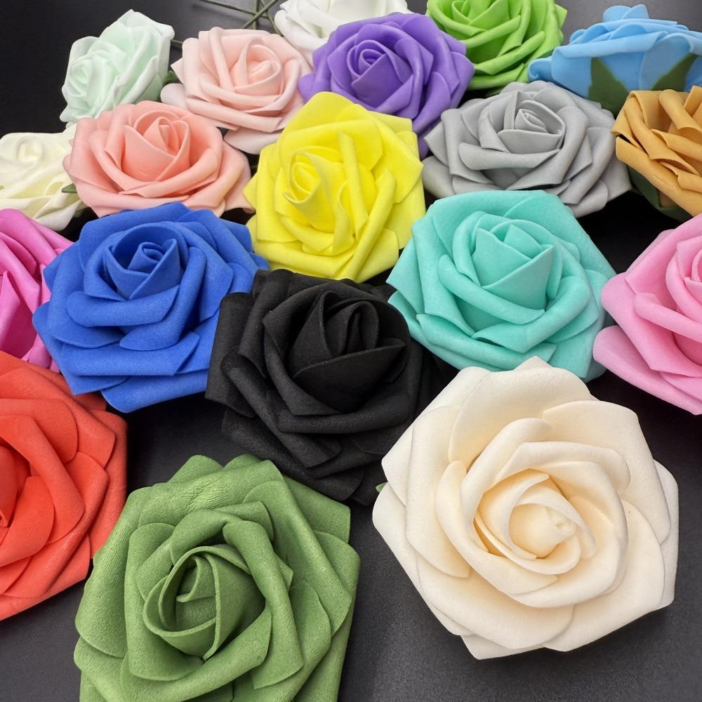 25Pcs Artificial Rose Flowers Foam Fake Faux Flowers Roses for DIY Wedding Bouquets Decoration Party Home Decor Garden Ornament
