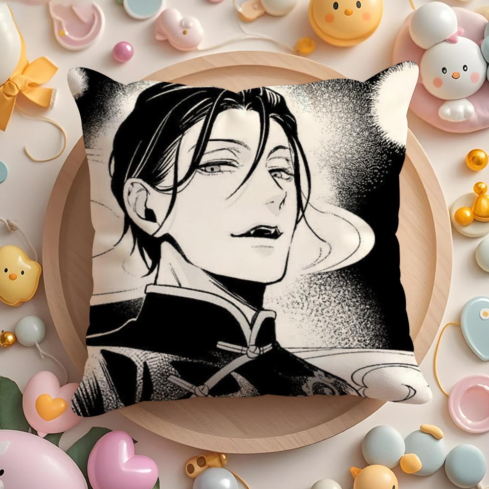Pikpaka Anime Manga Black Butler Cushion Cover Plush Fabric Soft Double-Sided Printed Sofa Warm Winter Home Gift Pillow Cover