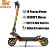 Складной электрический самокат KuKirin G3 PRO - Двигатель 2400 Вт - Аккумулятор 52 В 23,2 Ач - Шины 10" - Уклон 35° - Запас хода 80 км