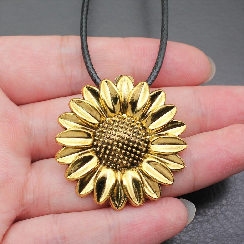 Креативное кожаное ожерелье-цепочка с металлическим кулоном в виде листа и цветка для женщин - Идеально для Дня святого Валентина