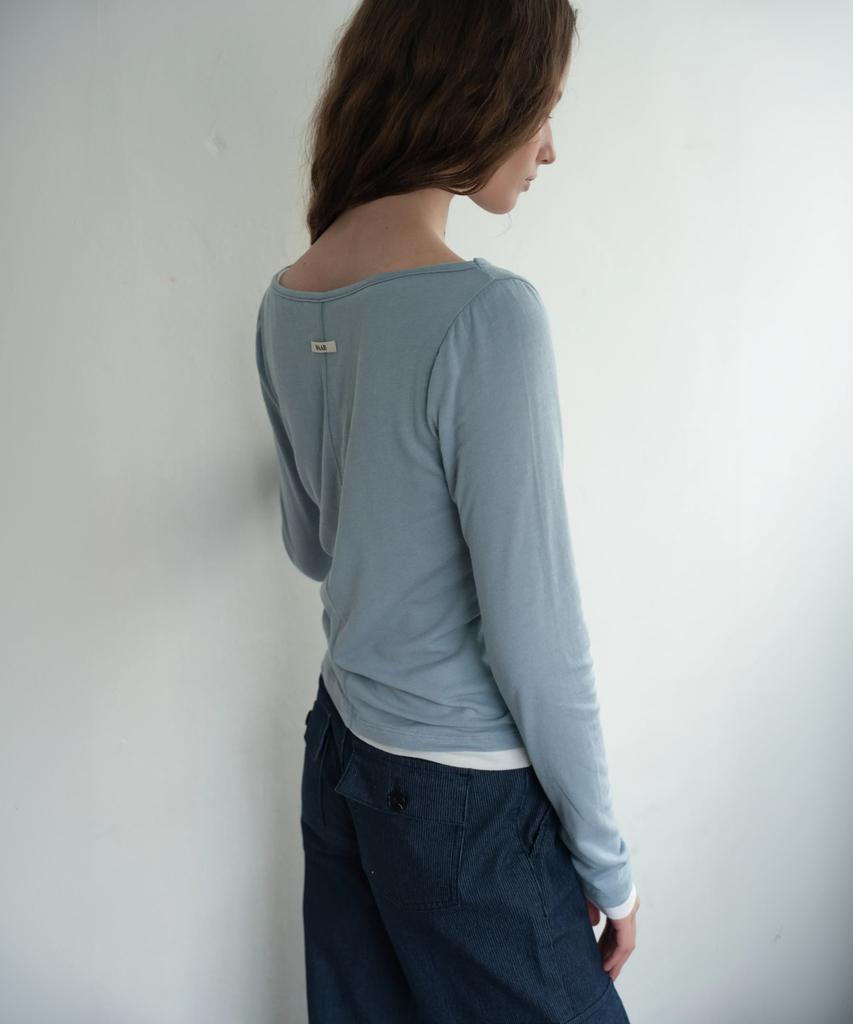 WAARFORWOMAN Wt-97 Boat Neck T-Shirt_Sky Blue