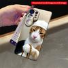 2DFlat Samsung phone case Cat in White Cap Holding Beads Phone Case Applicable to Galaxy S22 S23 S24 S25ULTRA S26 A12 A13 A14 A15 A16