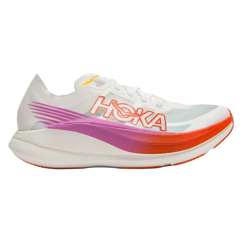 HOKA One One ROCKET X 2 Нескользящие Износостойкие Низкие Повседневные Гоночные Беговые Кроссовки Мужские Белые 1127927-FLV