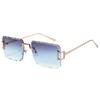 JYL Rimless Cut Lens Sunglasses UV400 Metal Unisex Luxury Fashion / 2353