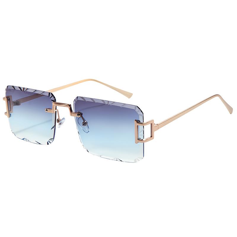 JYL Rimless Cut Lens Sunglasses UV400 Metal Unisex Luxury Fashion / 2353