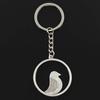 Fashion Keychain 42x38mm Circle Bird Pendants DIY Men Jewelry Car Key Chain Ring Holder Souvenir for Gift