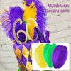 18 Pcs Mardi Gras Feathers - 7.8-10 Inches Green, Gold & Purple Feathers For DIY Crafts, Carnival Costumes & Mardi Gras Party Decorations