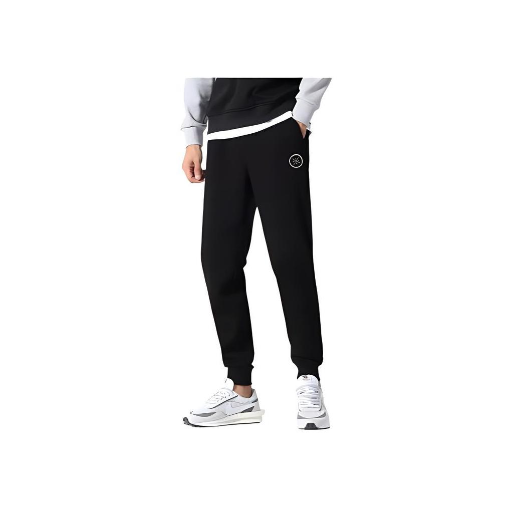 Мужские повседневные брюки свободного кроя с манжетами Li Ning Wade Series, черные YKLU323-1