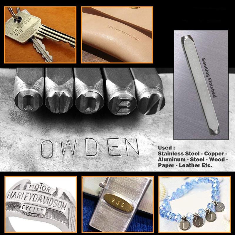 36 шт. Набор штампов с буквами и цифрами из нержавеющей стали, закаленный металл, инструмент для тиснения кожи ручной работы