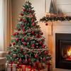15 Pcs Red Velvet Christmas Balls Velvet Ornaments for Christmas Tree, Christma Tree Flocked Ornaments Balls Holiday Decoration