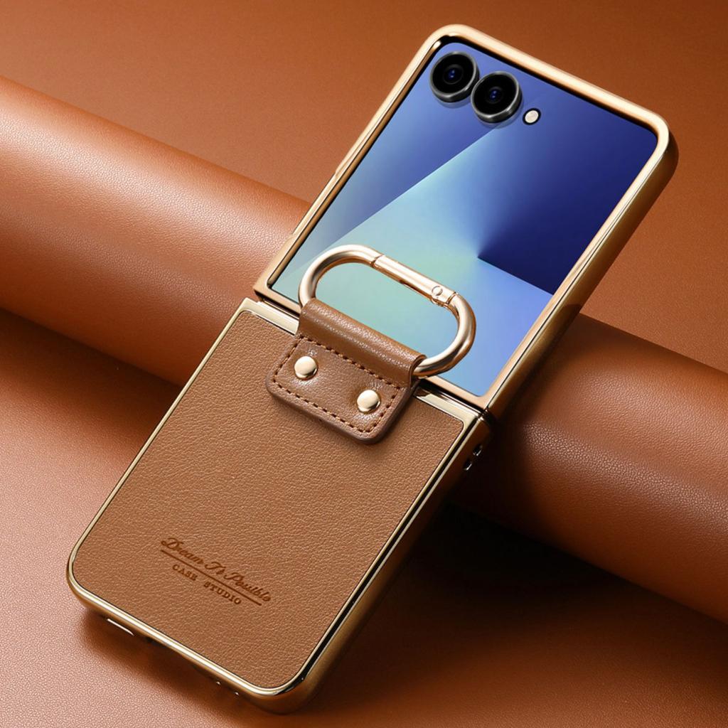 Портативный модный держатель для колец Чехол из ПУ кожи для Samsung Galaxy Z Flip7 5G Flip 7 FE Flip5 Flip6 Flip4 Flip 6 5 4 Чехол Funda