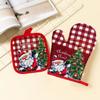 2pc/set Insulation Christmas Oven Mitts Anti-Heat Insulation Pad  Barbeque