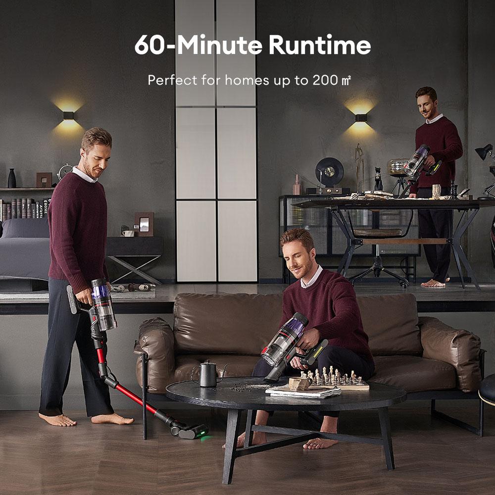 Беспроводной пылесос Ultenic U16 Flex, всасывание 45000 Па, время работы 60 мин, гибкая штанга 180°, щетка против запутывания