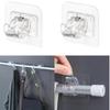 2Pcs No Drill Curtain Rod Brackets Adjustable Curtain Rod Clip Clamp Hook Curtain Holder Wall Bracket Holder Wall Hanging Clip