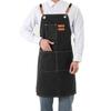 Cozycube Denim Apron for Men and Women, Stylish Loop-Type Apron with Metal Fittings, Adjustable Length, Cafe Apron for Garden Use, with Pockets, Wrink