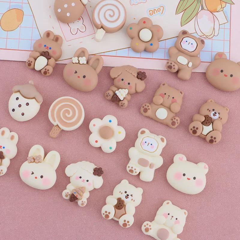 Аксессуары из мультяшной смолы бежевого коричневого медведя: Крем-клей своими руками, чехол для телефона, холодильник, повязка на голову