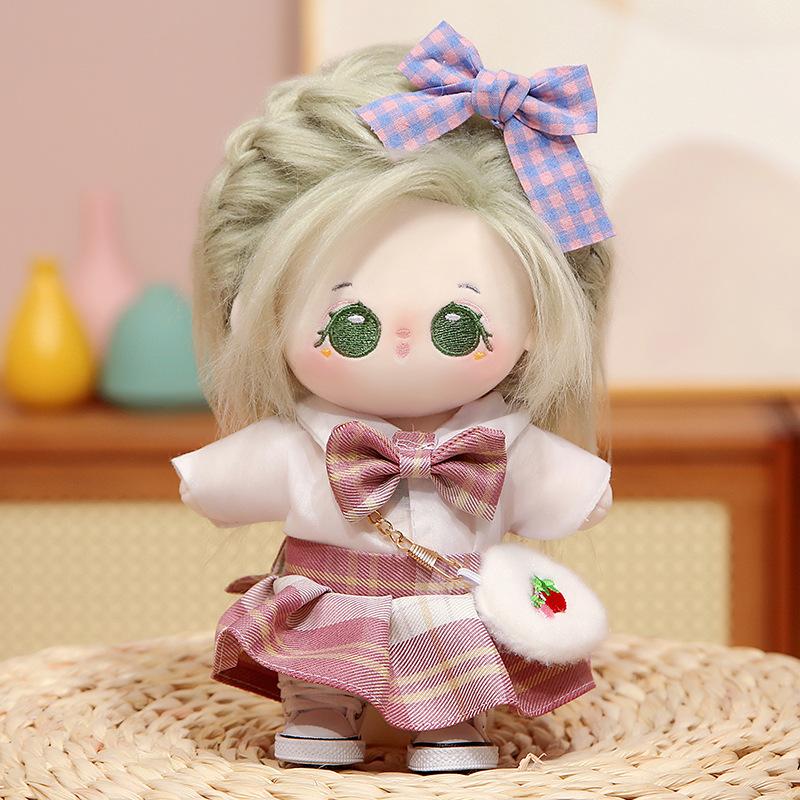 20 см хлопковая плюшевая кукла-девочка может менять одежду, юбки и куклы, чтобы дарить подарки девушкам и парам